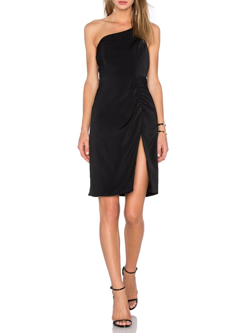 NBD Moonlit Dress in Black Revolve Strappy Ruched Mini Dress NWT